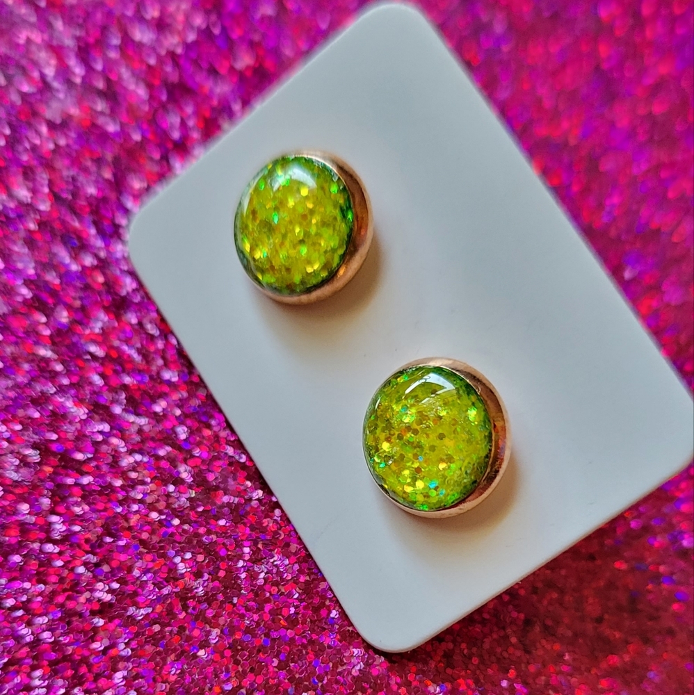 Hand made glitter earrings